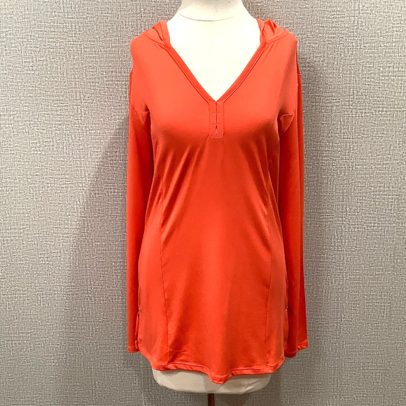 The American Outdoorsman Sun Protection Top Orange sz S Long Sleeve NWT - Picture 1 of 5